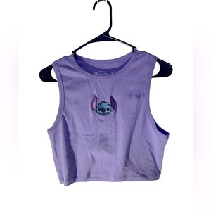 Purple stitch crop top